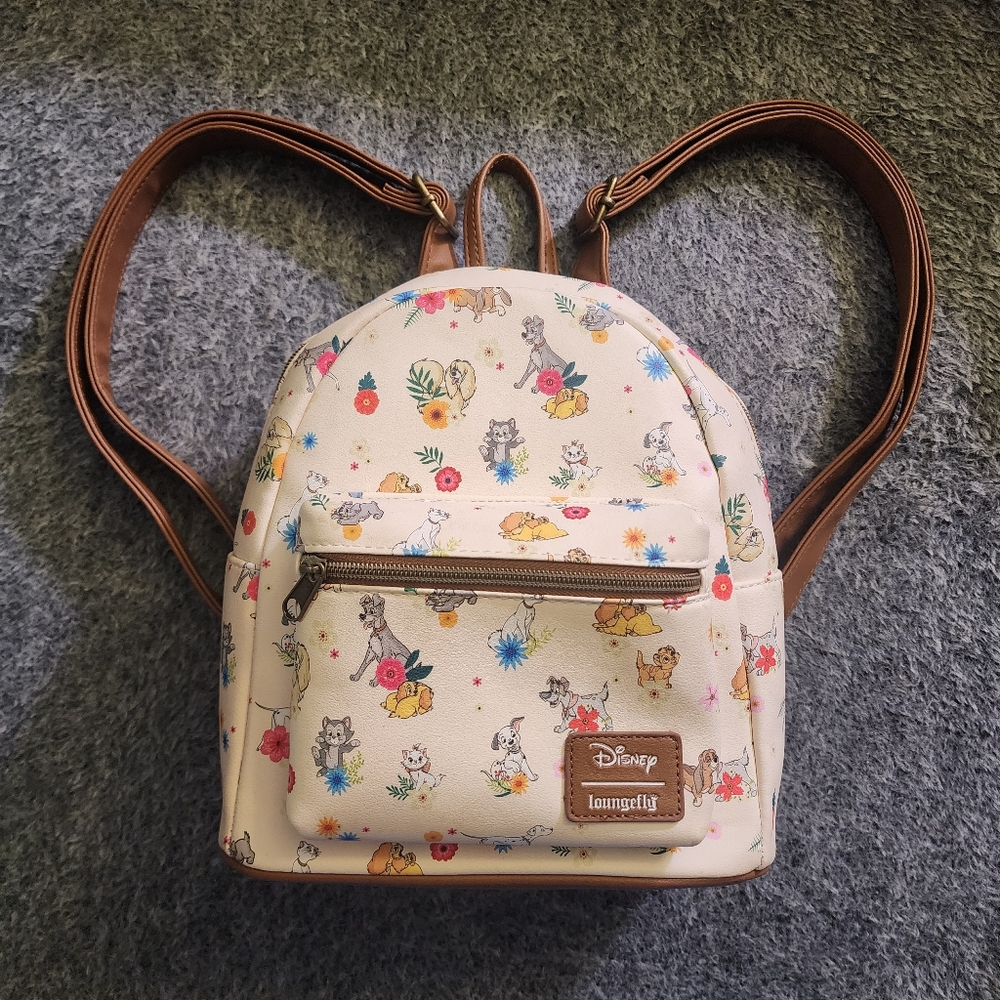 Loungefly Disney Pets Dogs & Cats Floral Backpack *FLAW - Picture 15 of 15